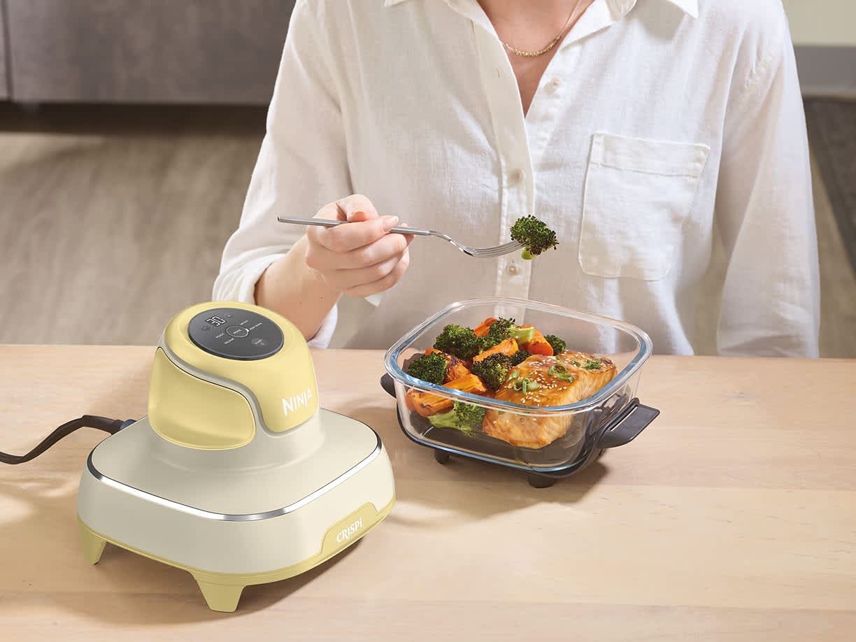 Ninja CRISPi 4-in-1 Portable Glass Air Fryer - Stone - Family Set
